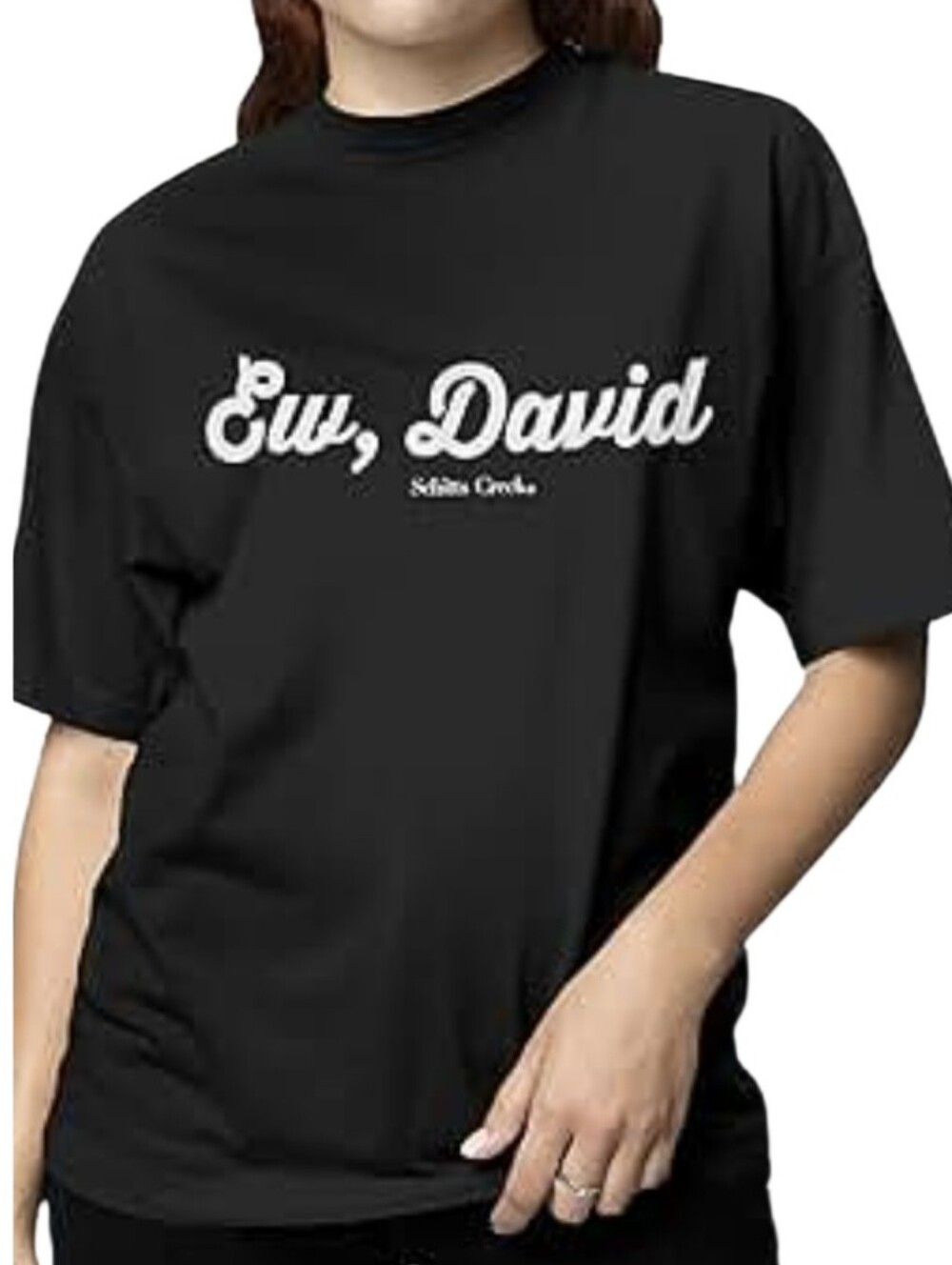 #6105 Ew, David Black Graphic Tee